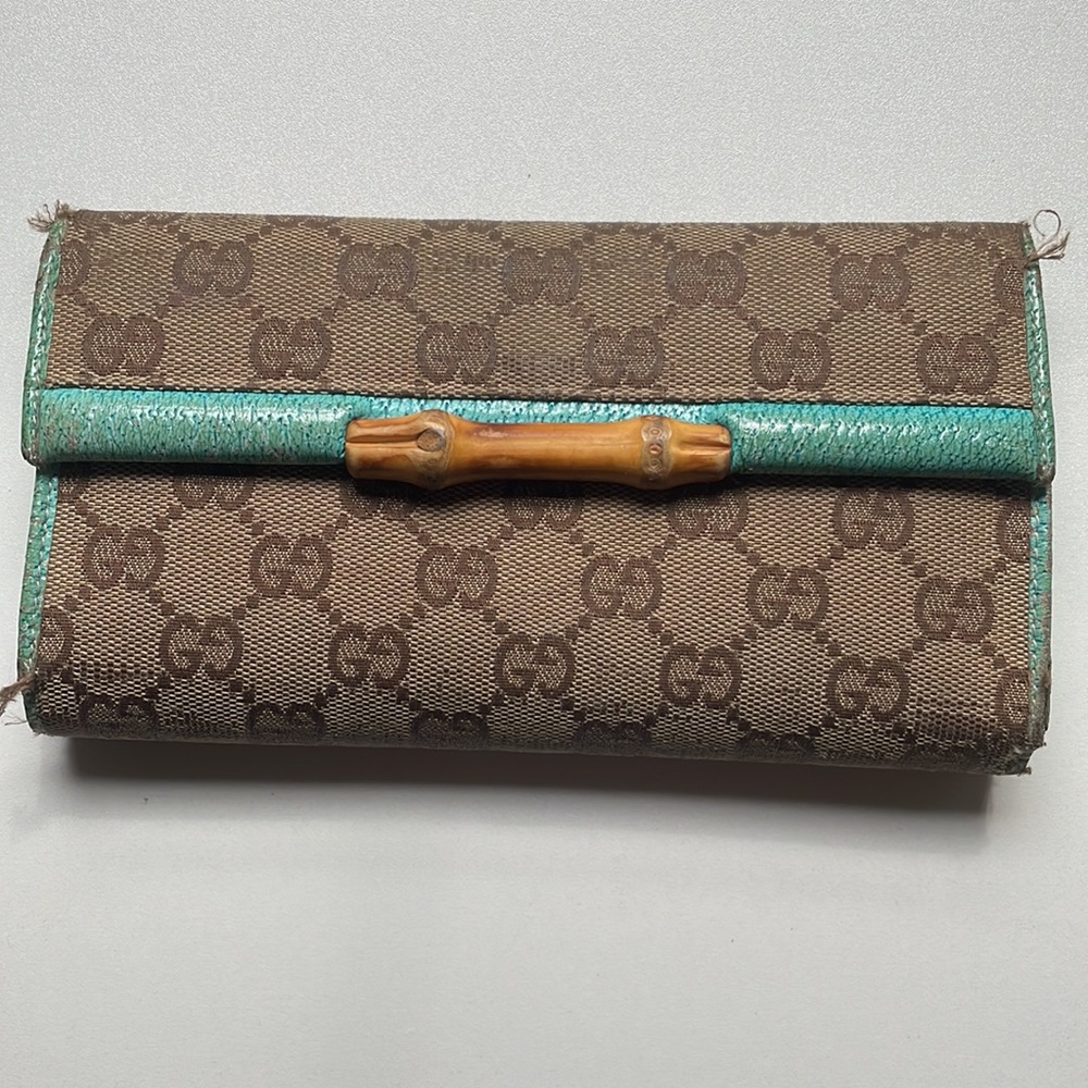 Gucci Trifold Bamboo Wallet